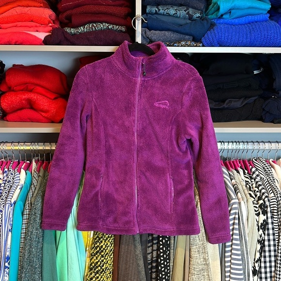 Polar Edge violet fleece long sleeve zip up mock neck jacket size S - Picture 1 of 3